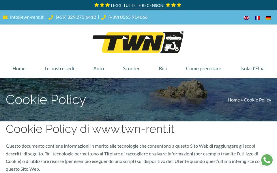 Screenshot of twn-rent.it