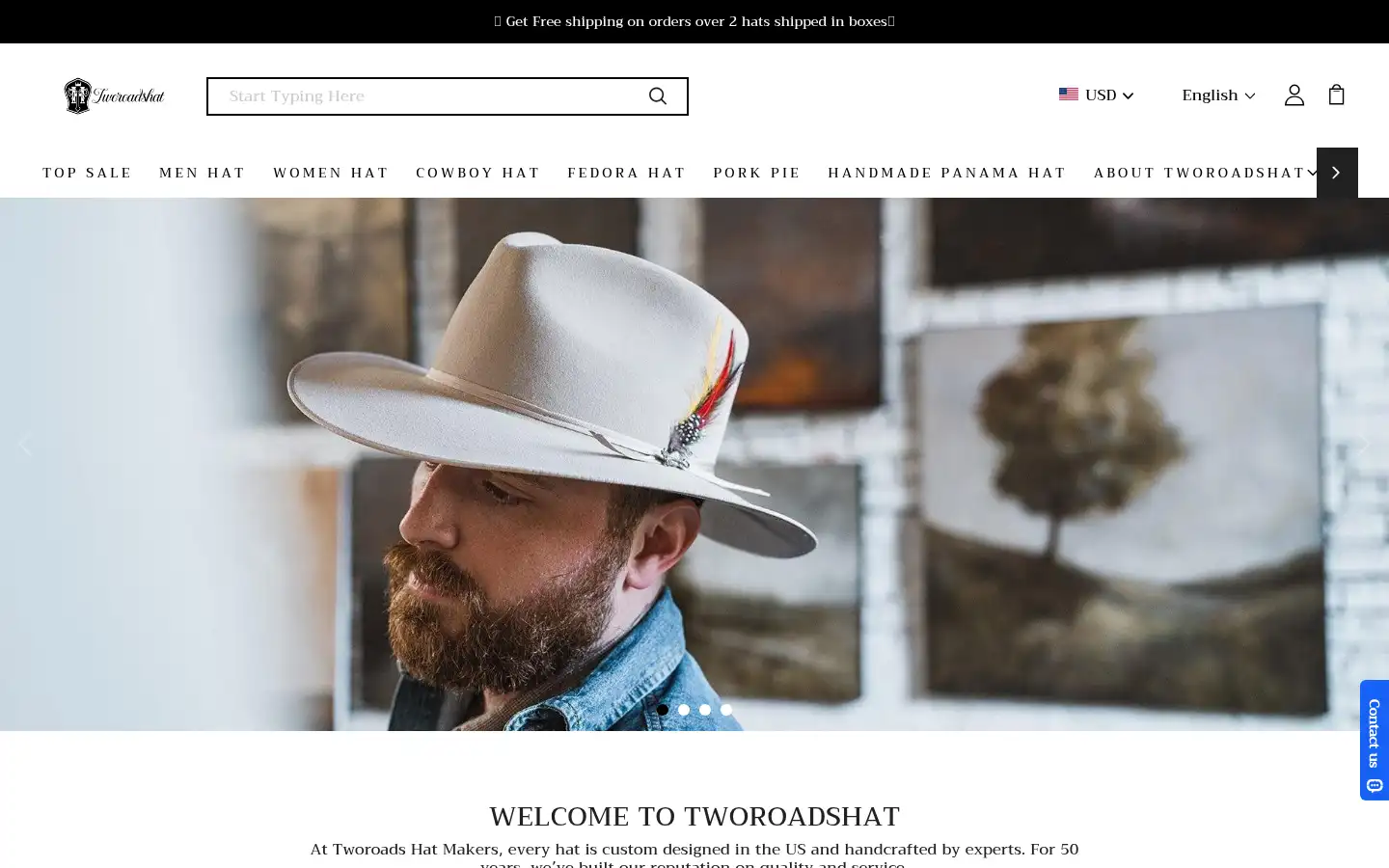 Screenshot of tworoadshat.com