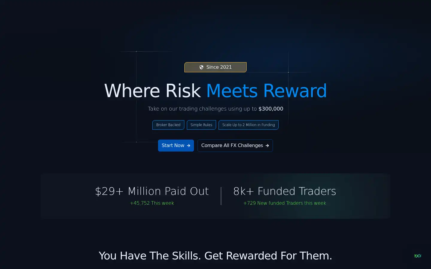 Screenshot of tx3funding.com