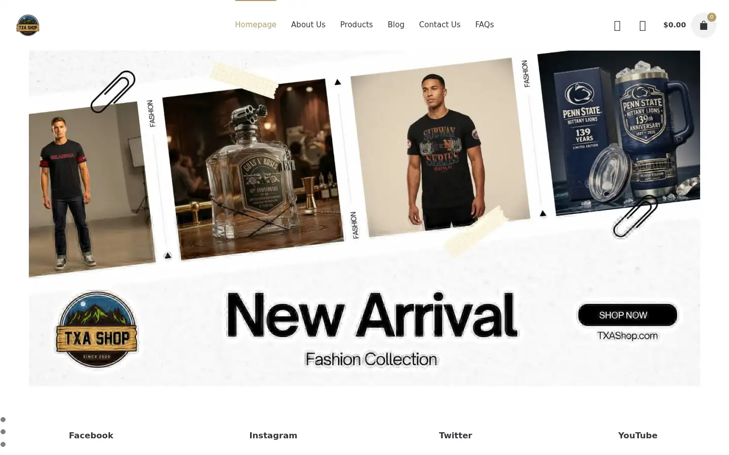 Screenshot of txashop.com