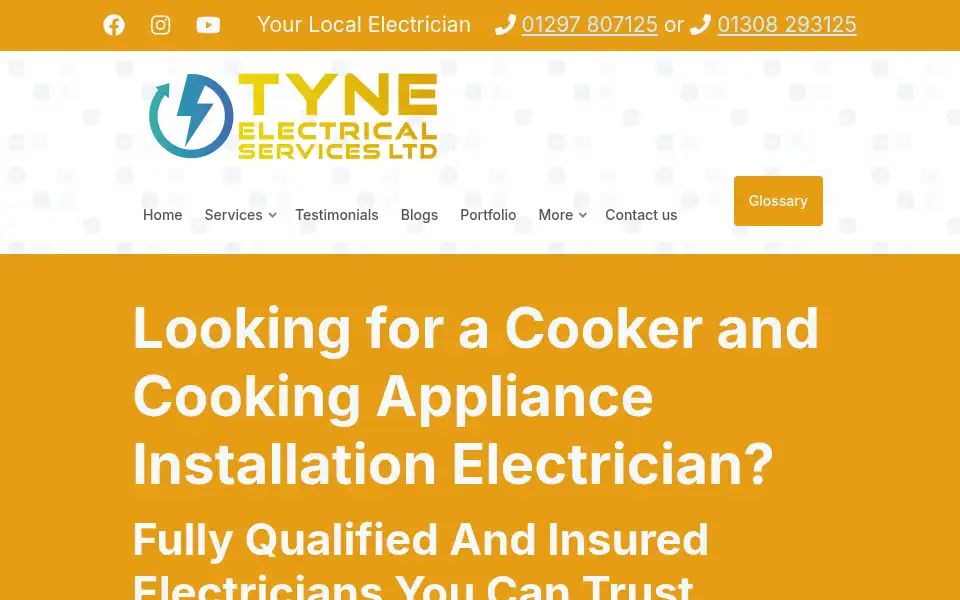 Screenshot of tyne-electrical.co.uk