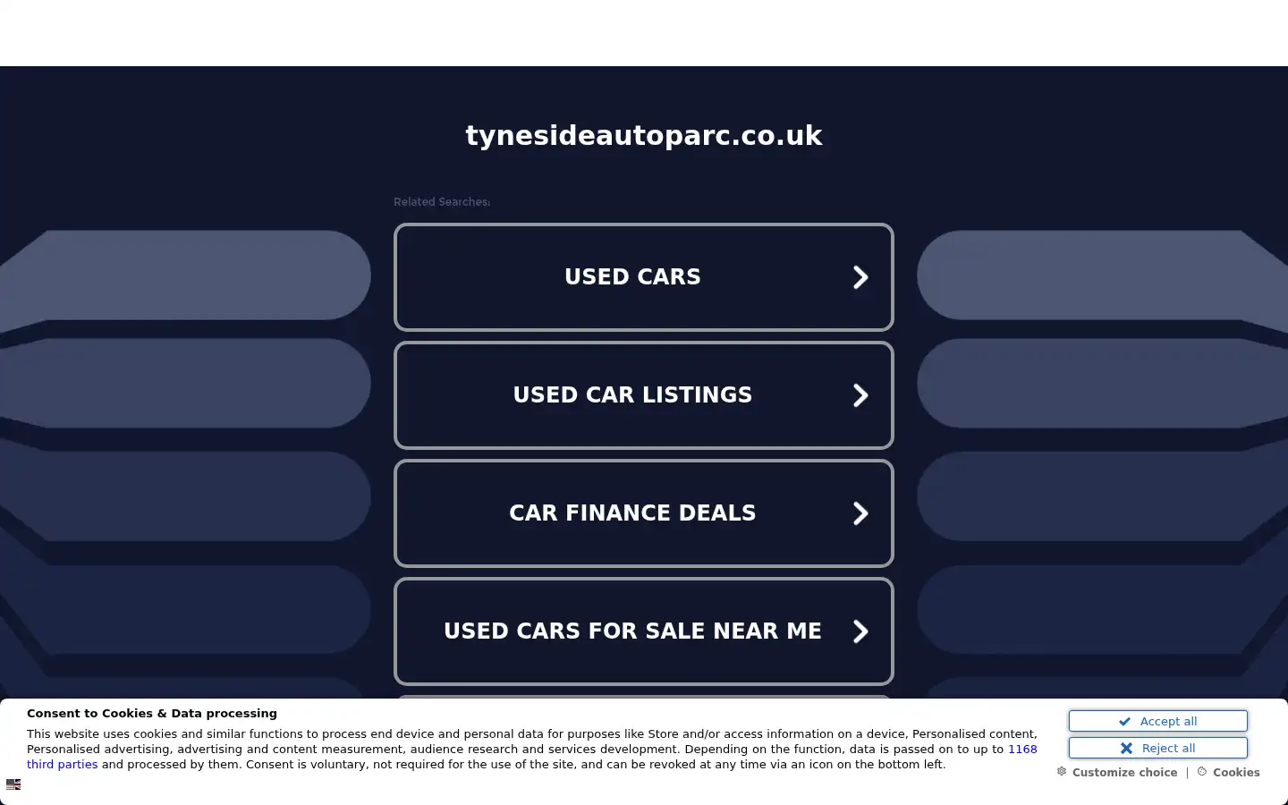 Screenshot of tynesideautoparc.co.uk