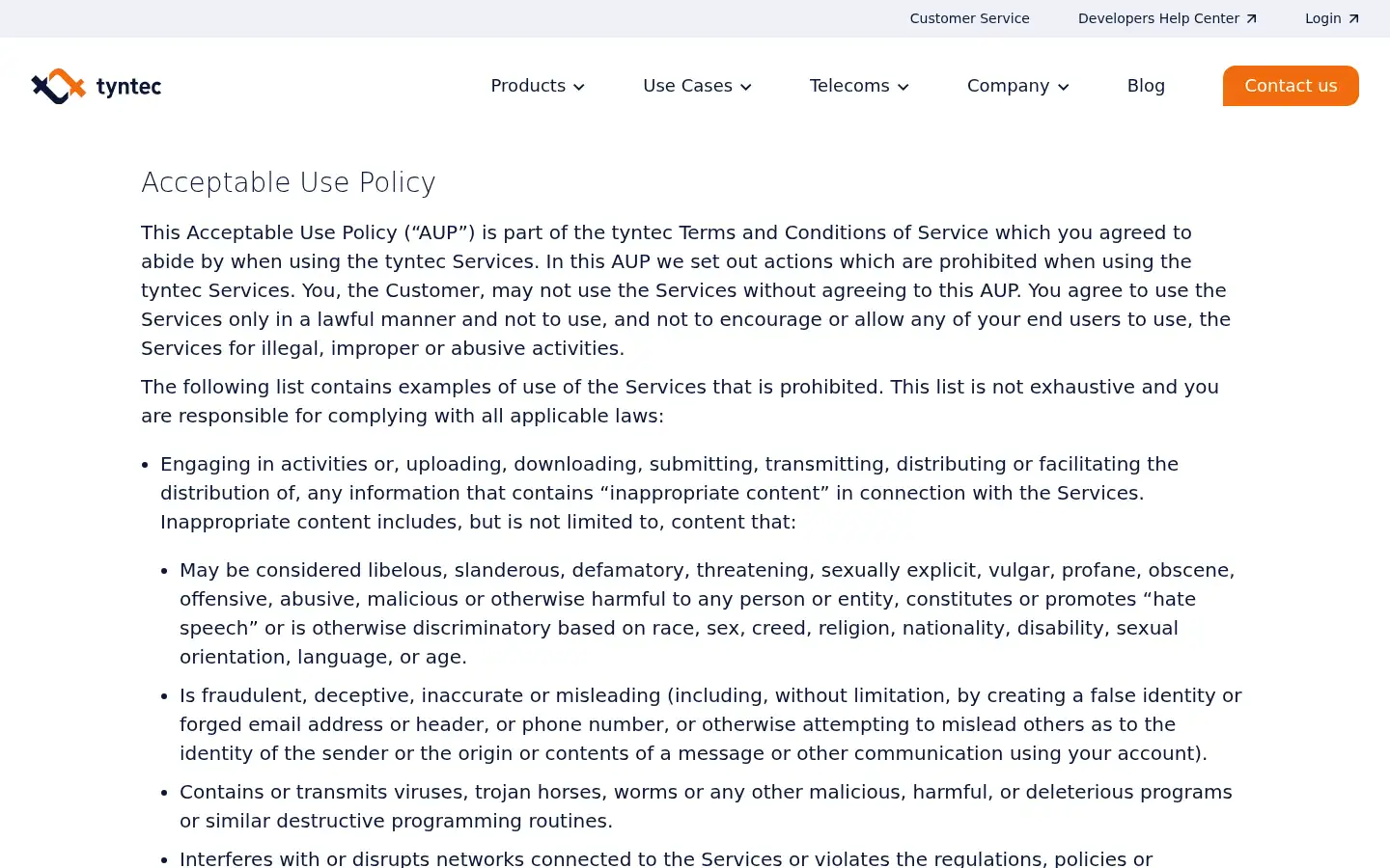 Screenshot of tyntec.com