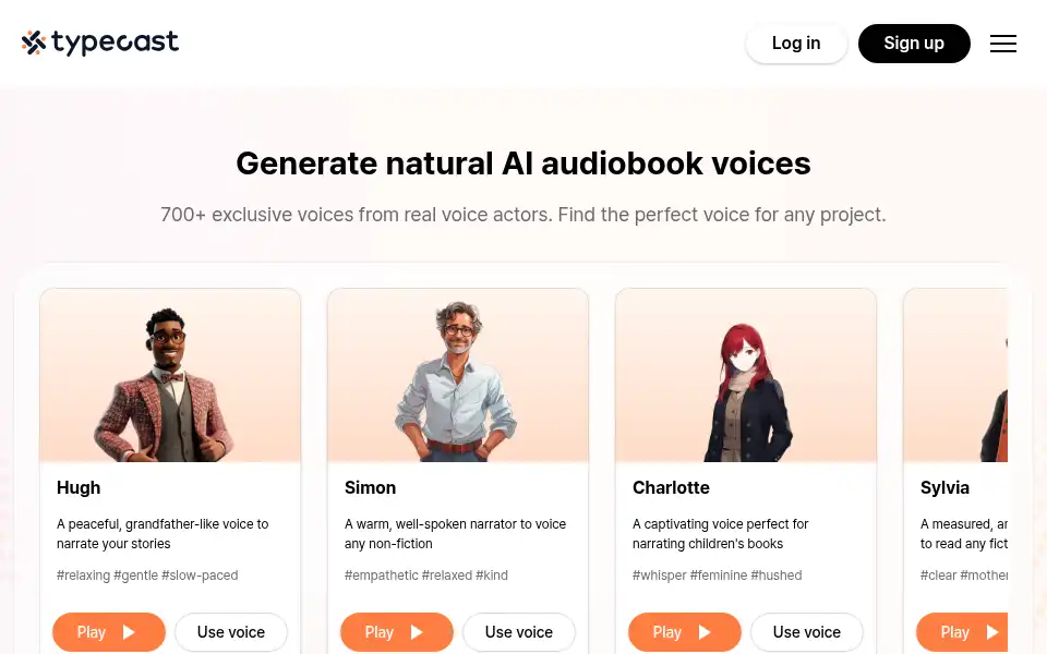 Screenshot of typecast.ai