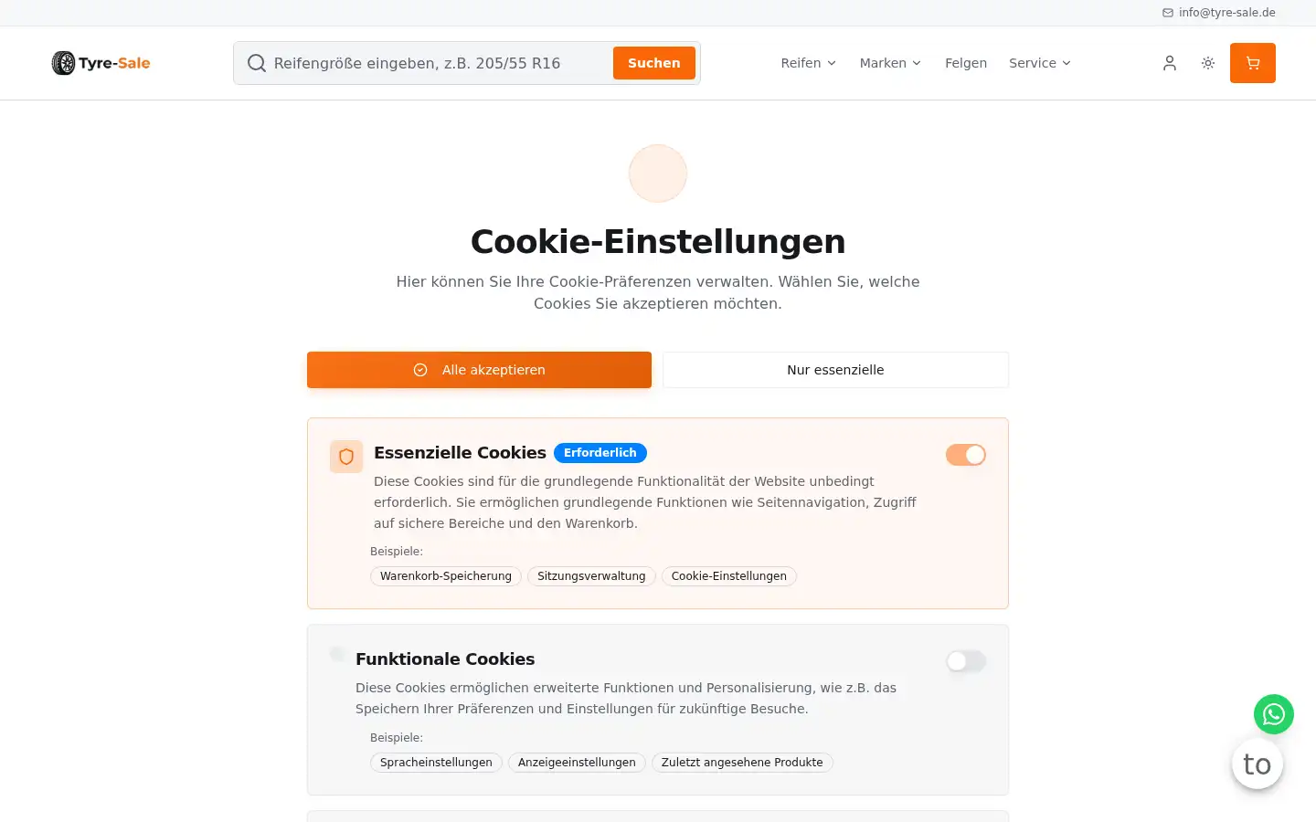 Screenshot of tyre-sale.de