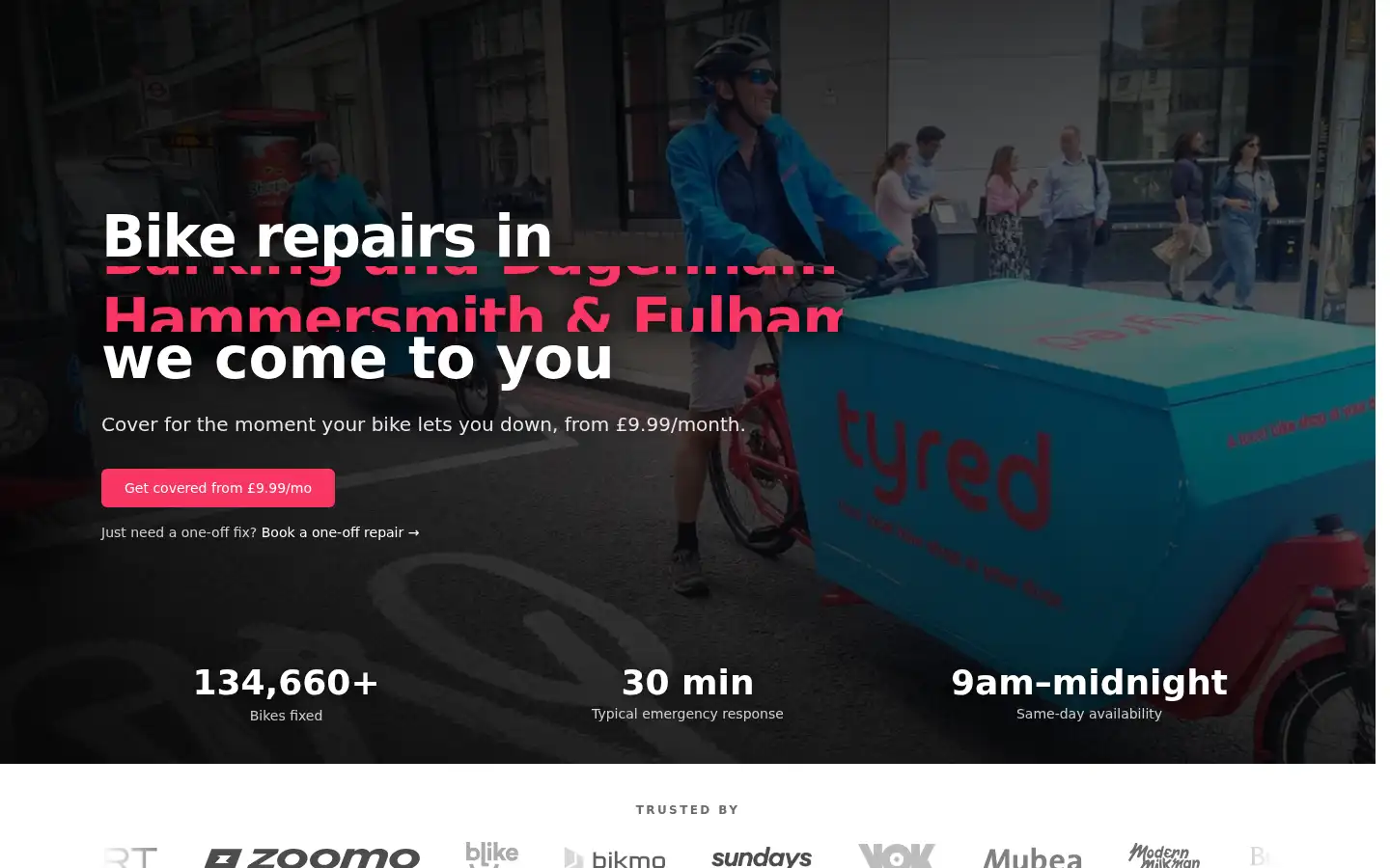 Screenshot of tyred.io