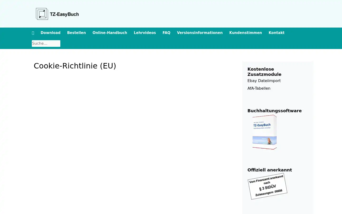 Screenshot of tz-easybuch.de