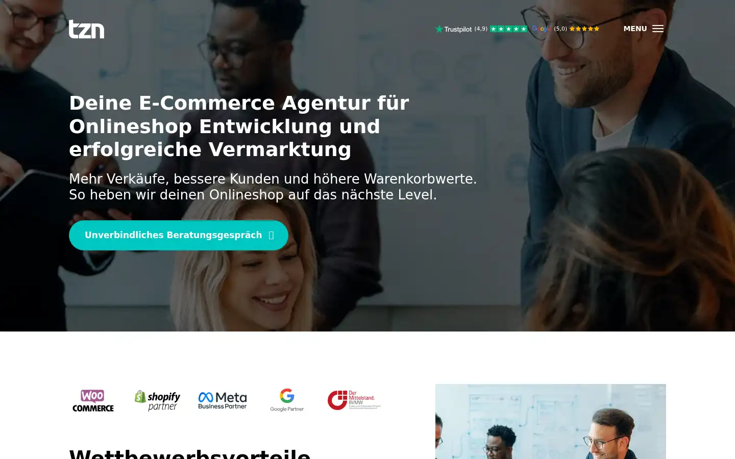 Screenshot of tzn-digital.com