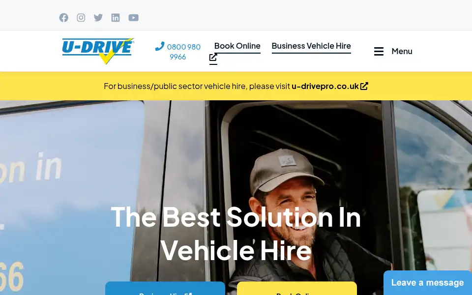 Screenshot of u-drive.co.uk