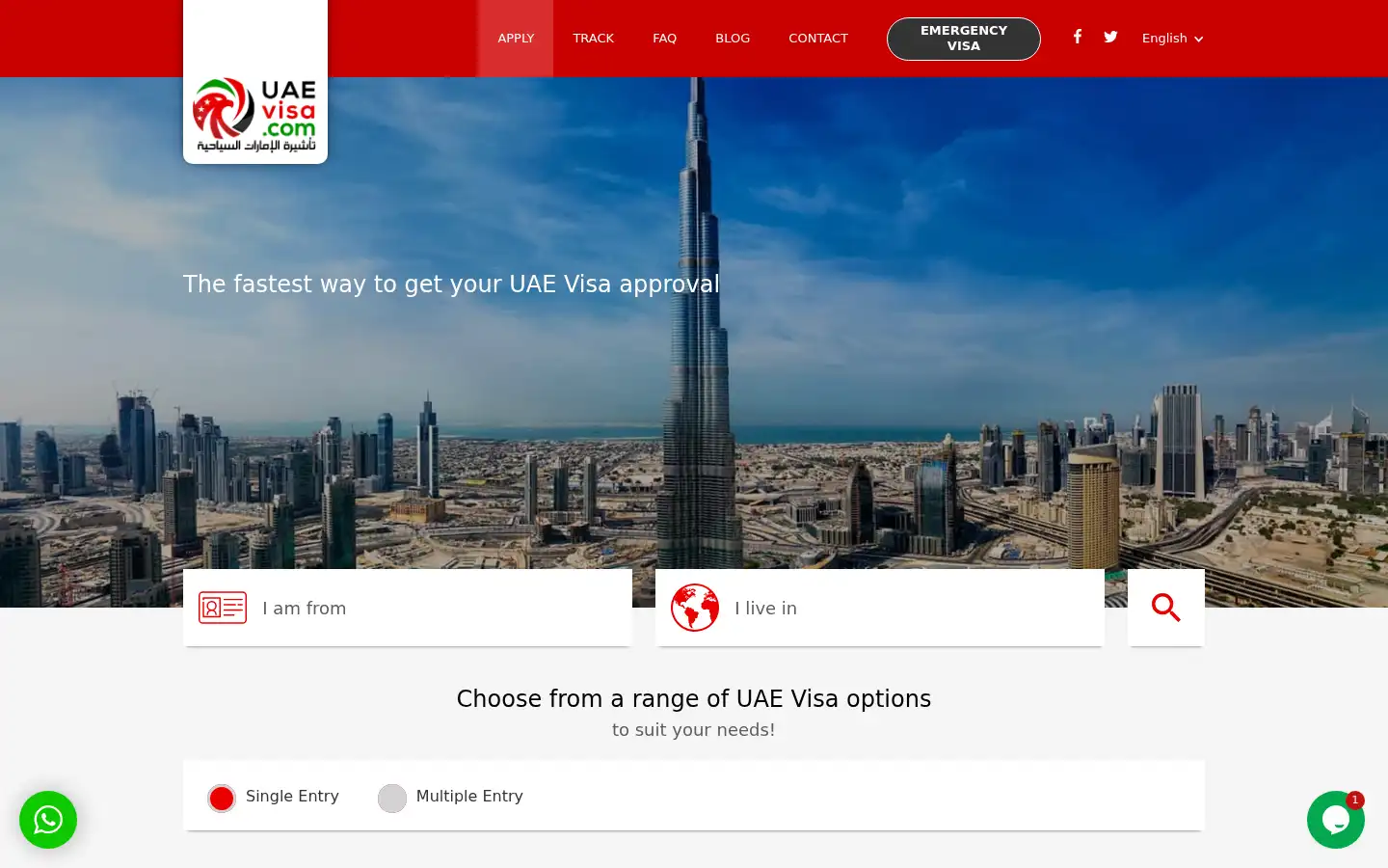 Screenshot of uaevisa.com