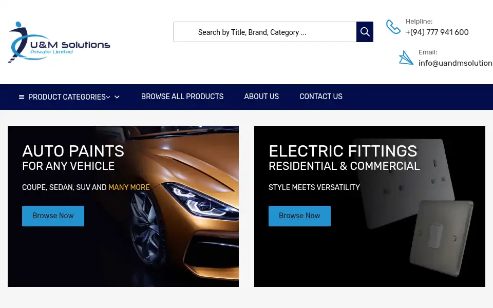 Screenshot of uandmsolutions.com