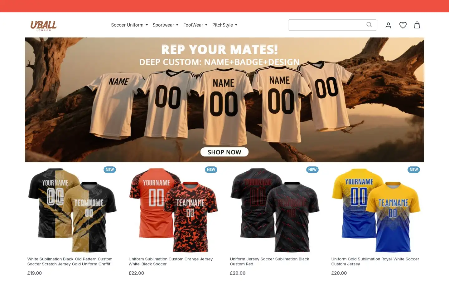 Screenshot of uball.co.uk