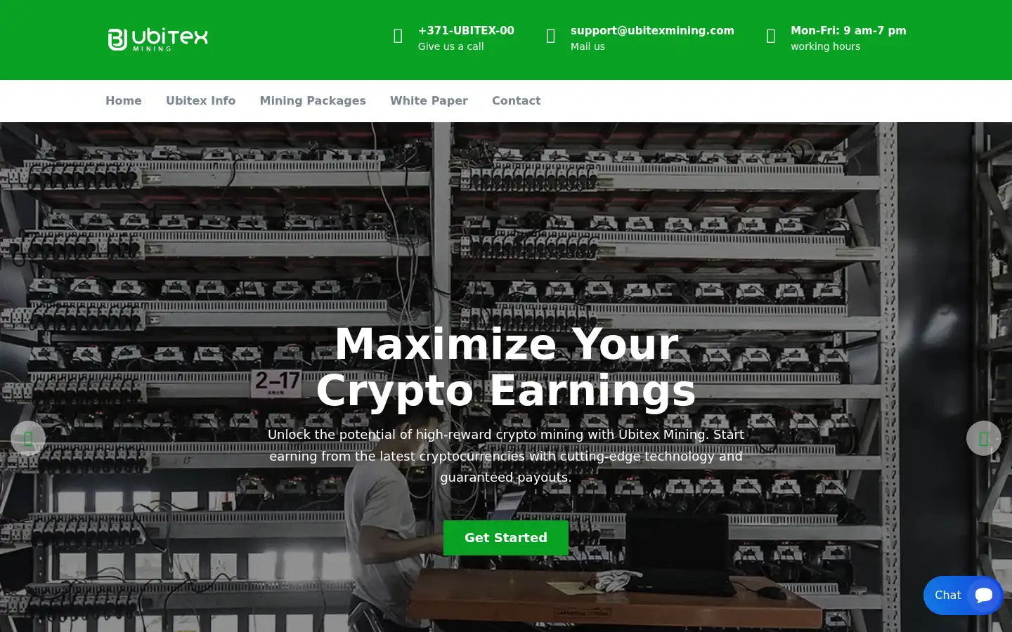 Screenshot of ubitexmining.com