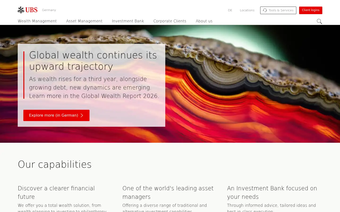 Screenshot of ubs.com