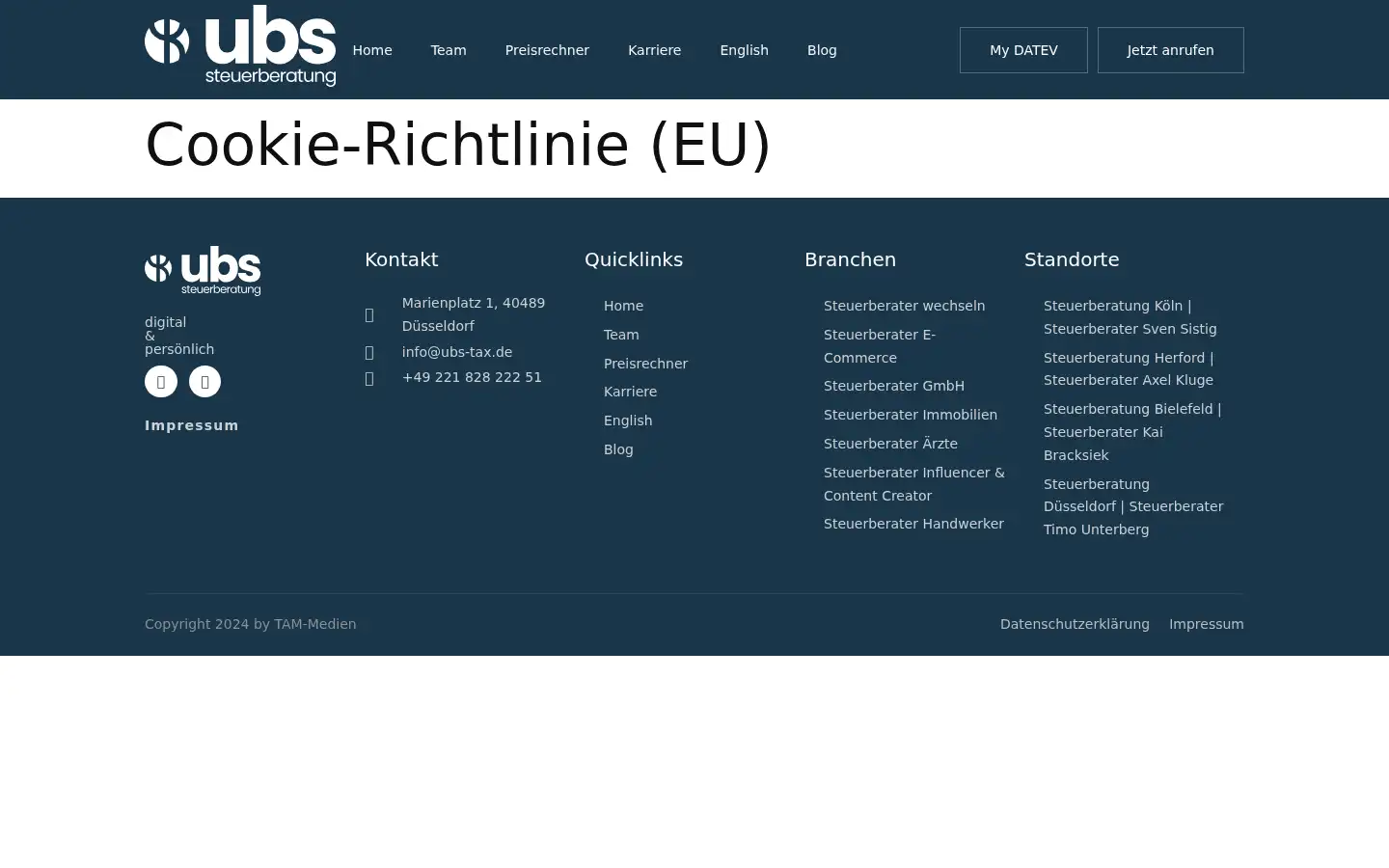 Screenshot of ubs-tax.de