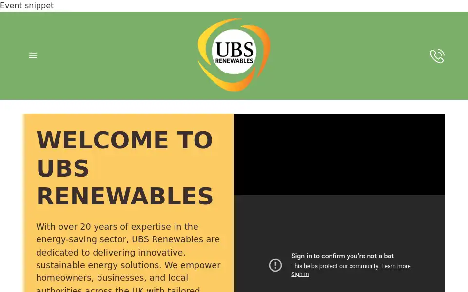 Screenshot of ubssolar.uk