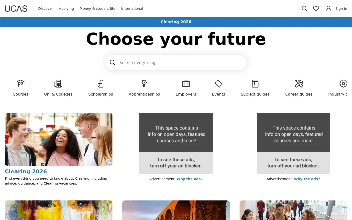 Screenshot of ucas.com