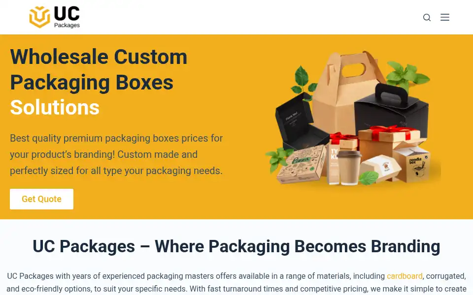 Screenshot of ucpackages.com