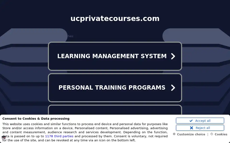 Screenshot of ucprivatecourses.com