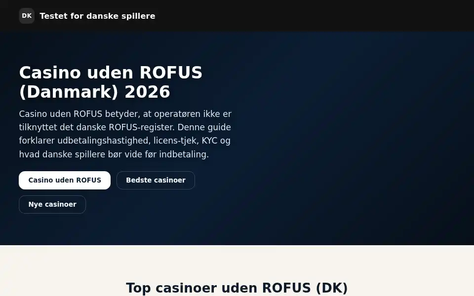 Screenshot of udenrofuscasino.net
