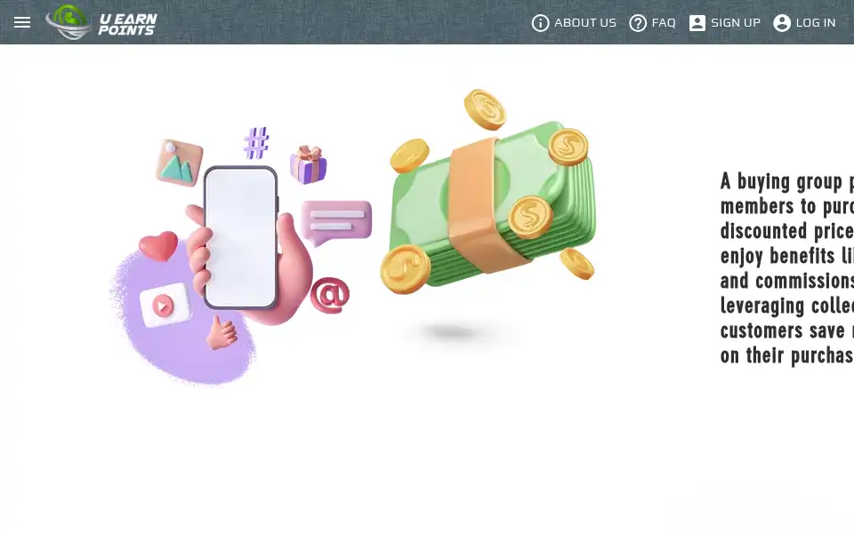 Screenshot of uearnpoints.com