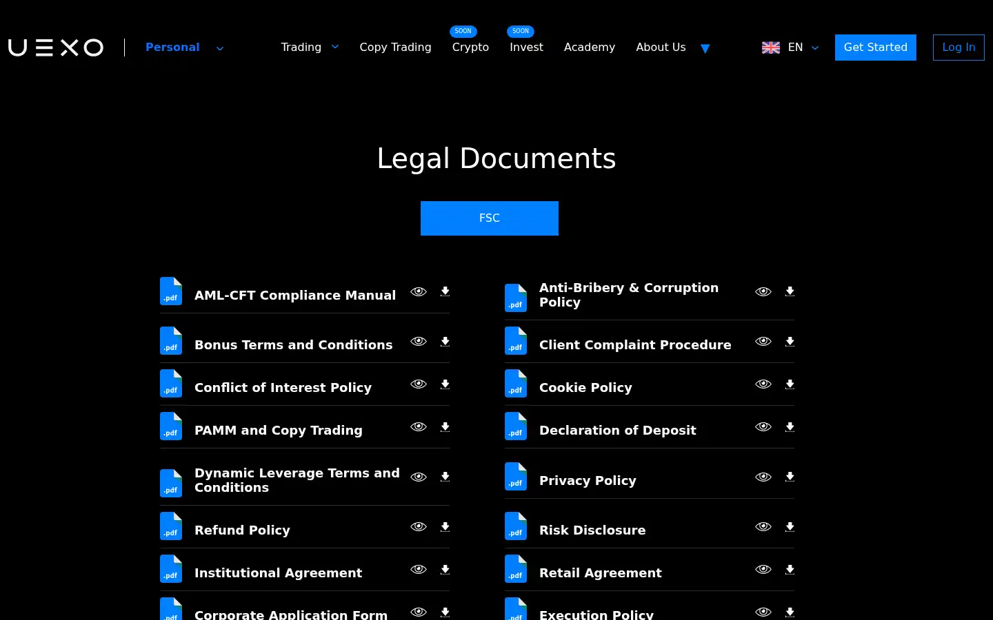 Screenshot of uexo.com