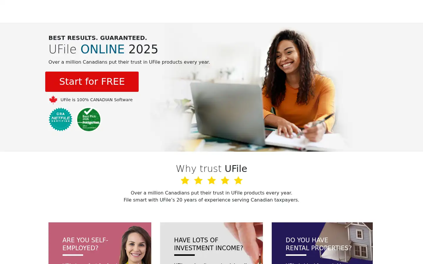 Screenshot of ufile.ca