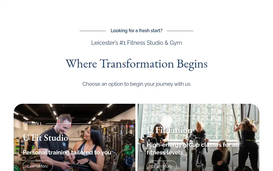 Screenshot of ufitstudio.co.uk