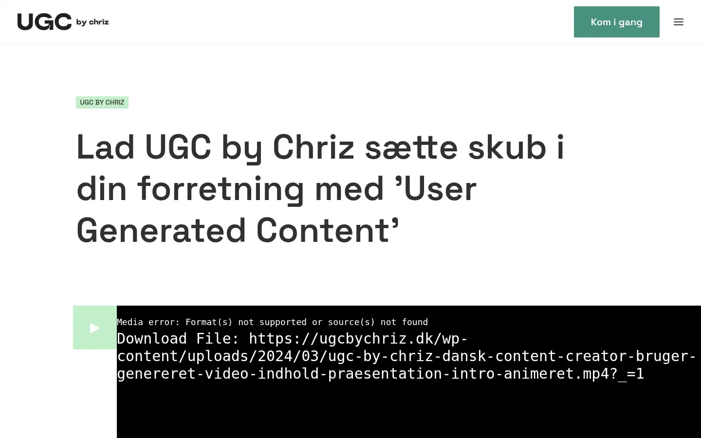 Screenshot of ugcbychriz.dk