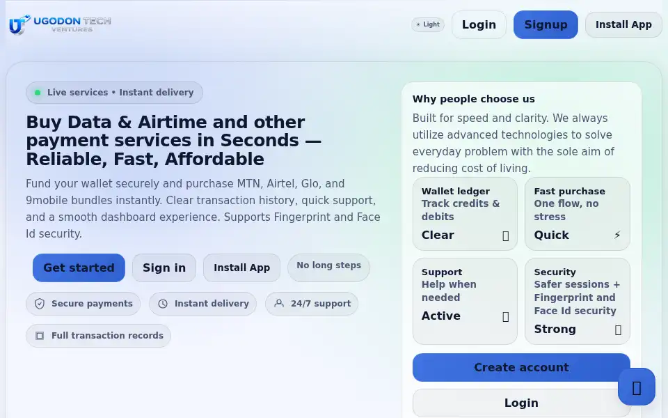 Screenshot of ugodontechventures.com