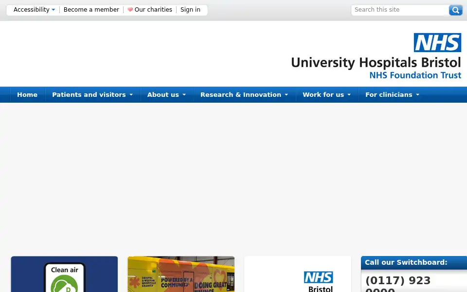 Screenshot of uhbristol.nhs.uk