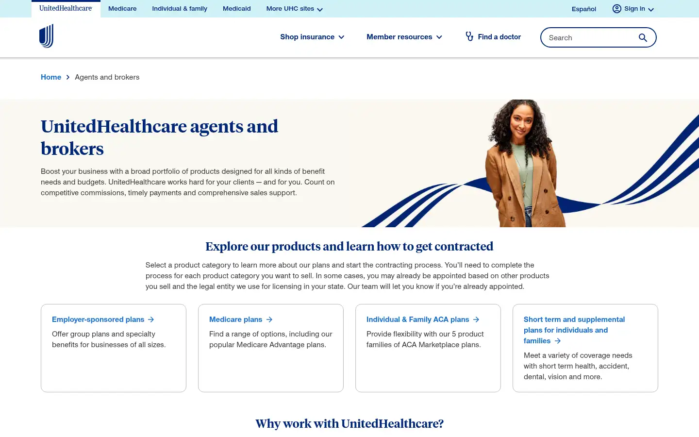 Screenshot of uhc.com