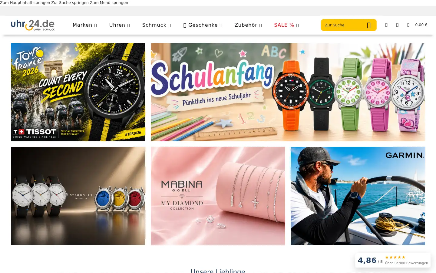 Screenshot of uhr24.de