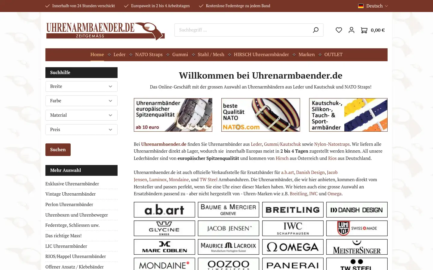 Screenshot of uhrenarmbaender.de