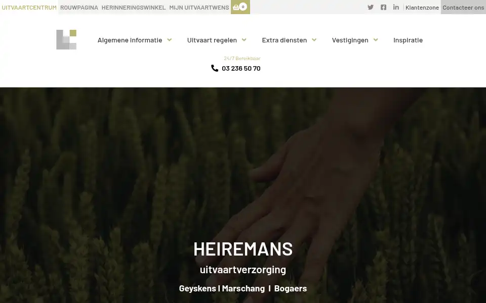 Screenshot of uitvaartcentrum.be