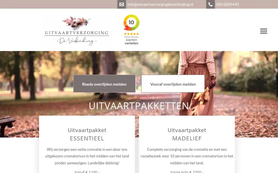 Screenshot of uitvaartverzorgingdeverbinding.nl