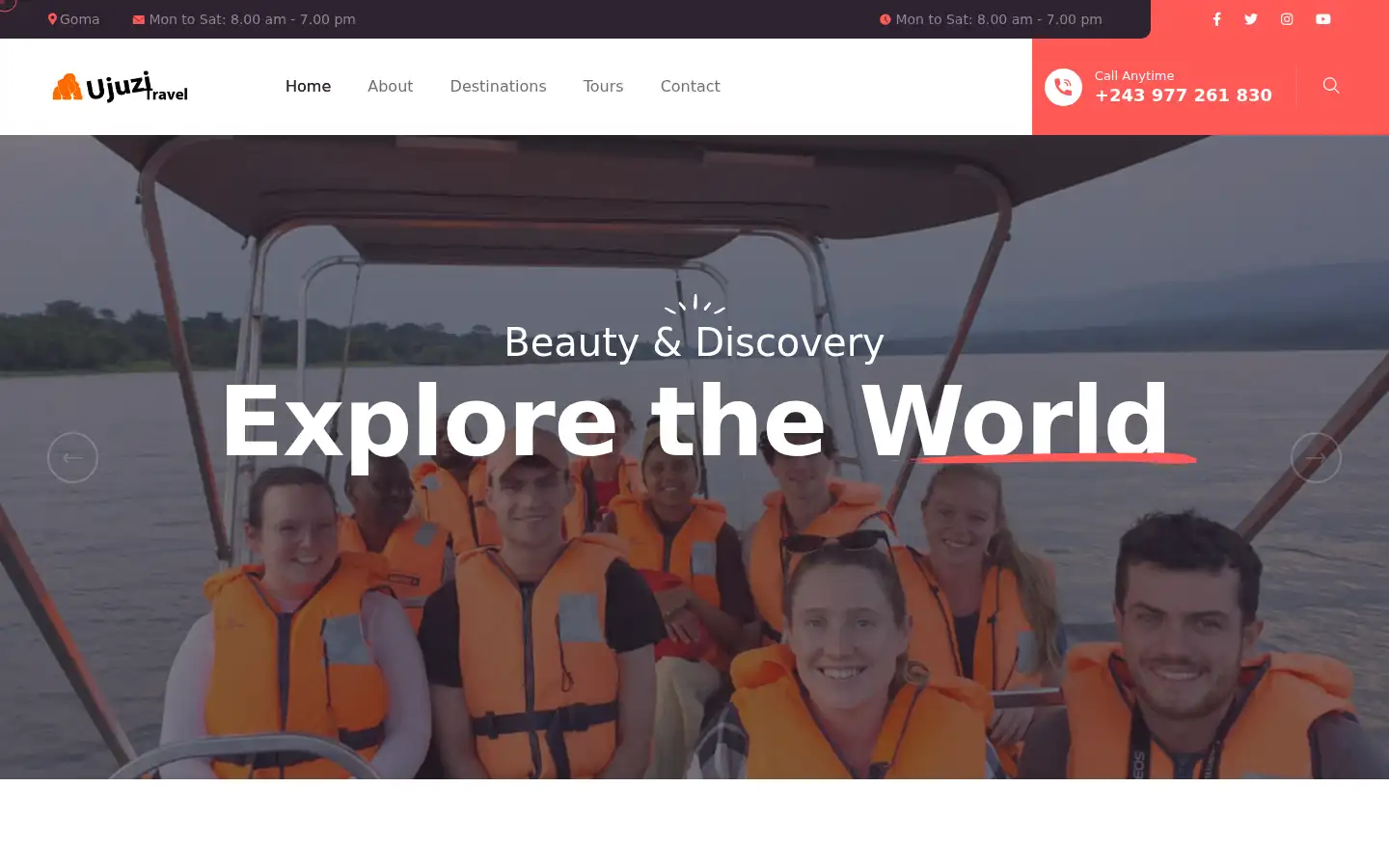 Screenshot of ujuzitours.com