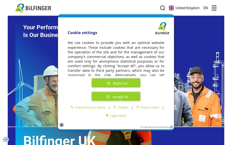 Screenshot of uk.bilfinger.com