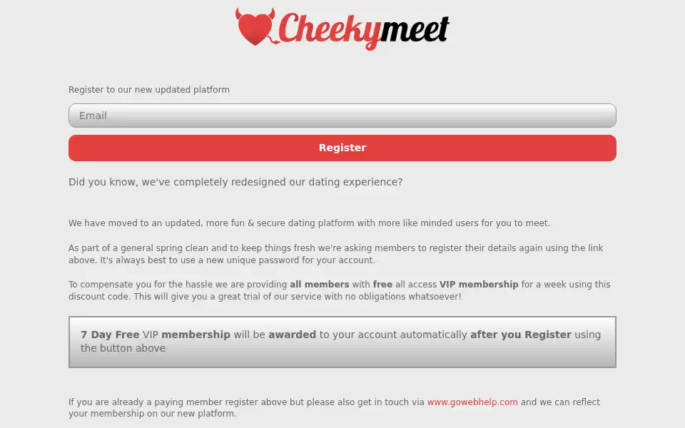 Screenshot of uk.cheekymeet.com