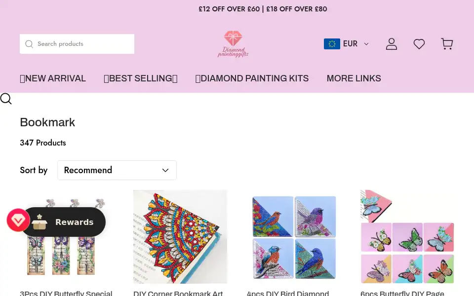 Screenshot of uk.diamondpaintinggifts.com
