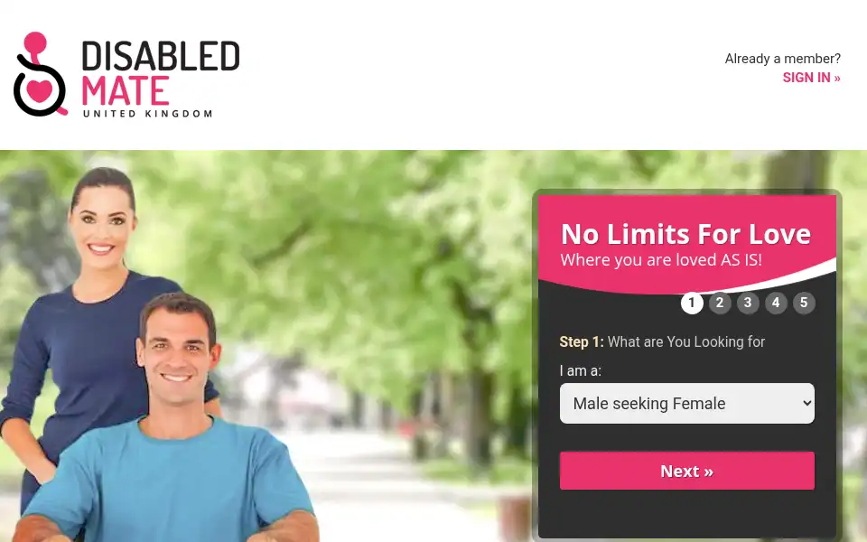 Screenshot of uk.disabledmate.com
