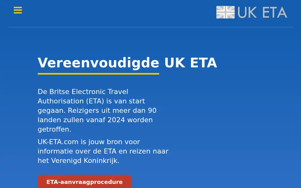 Screenshot of uk-eta.nl