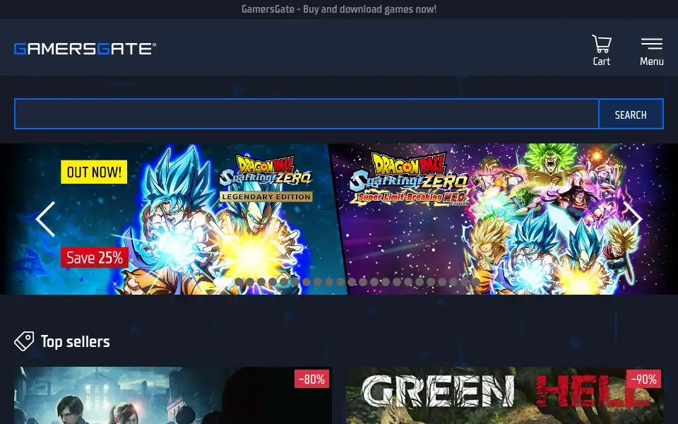 Screenshot of uk.gamersgate.com