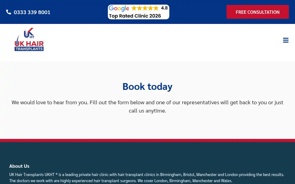 Screenshot of uk-hairtransplants.com