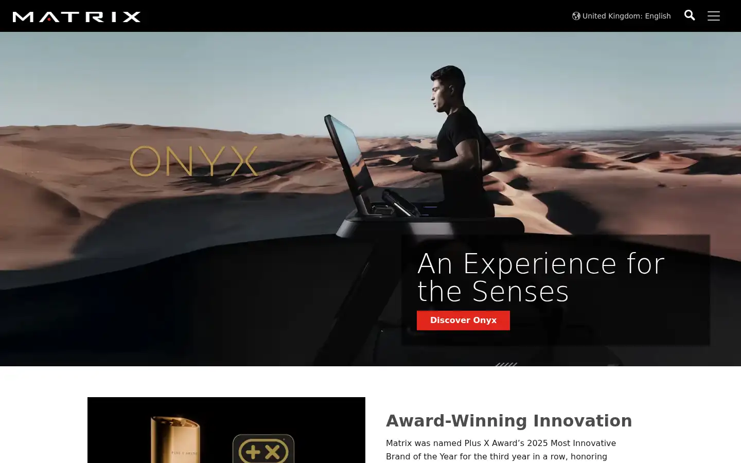 Screenshot of uk.matrixfitness.com