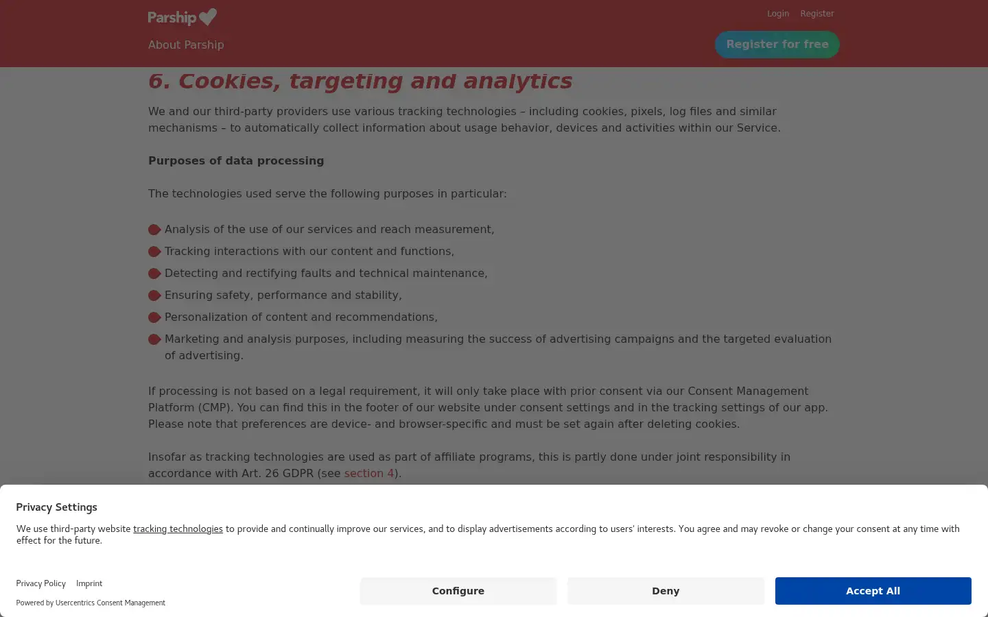 Screenshot of uk.parship.com