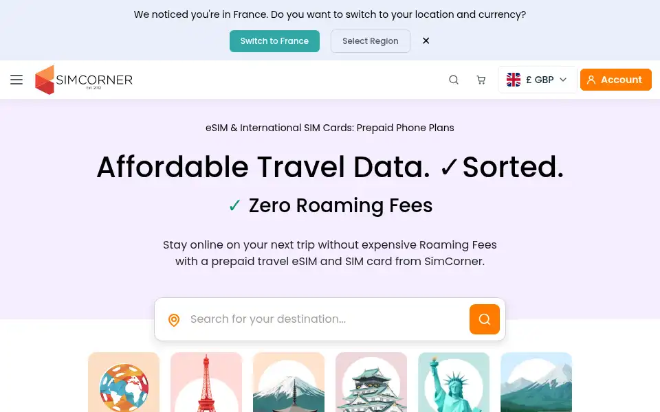 Screenshot of uk.simcorner.com