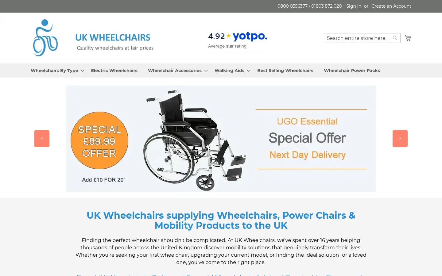 Screenshot of uk-wheelchairs.co.uk
