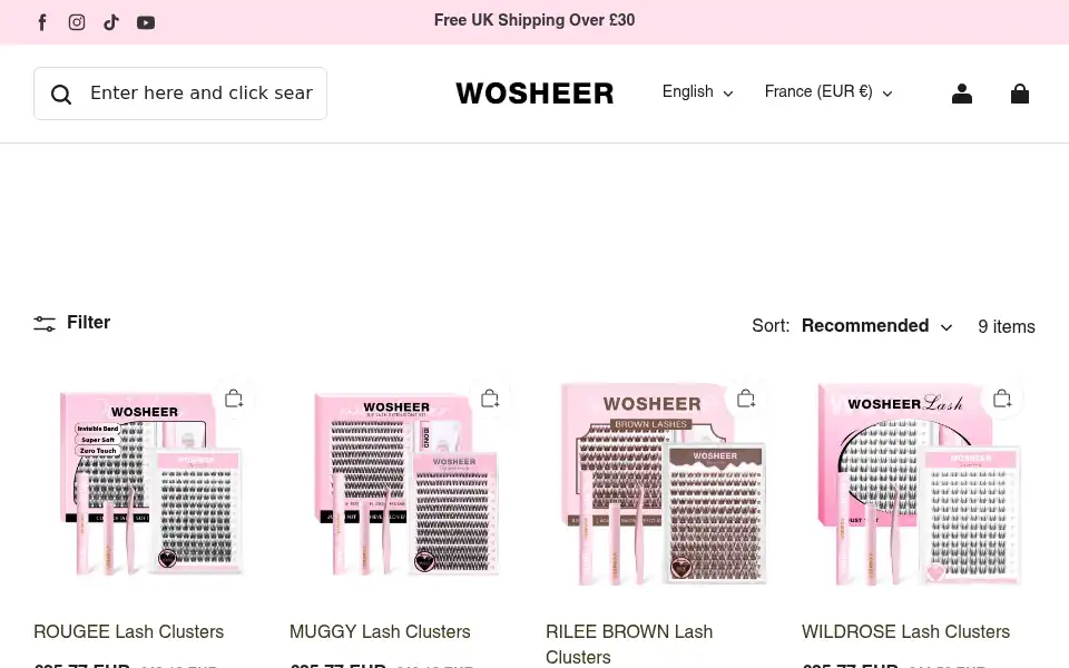 Screenshot of uk.wosheer.com