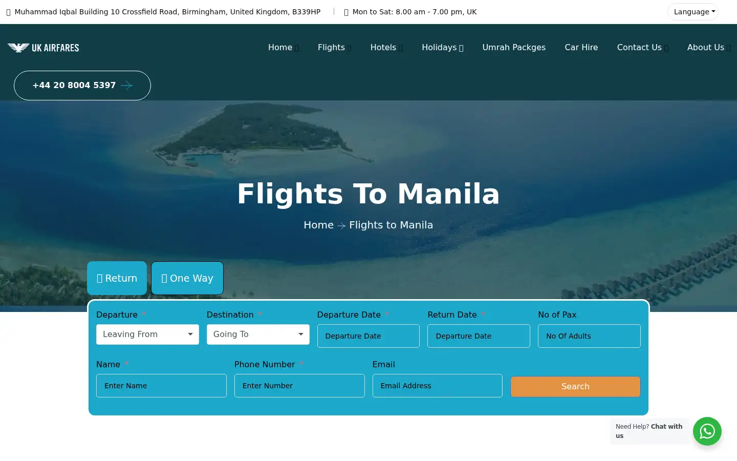 Screenshot of ukairfares.co.uk